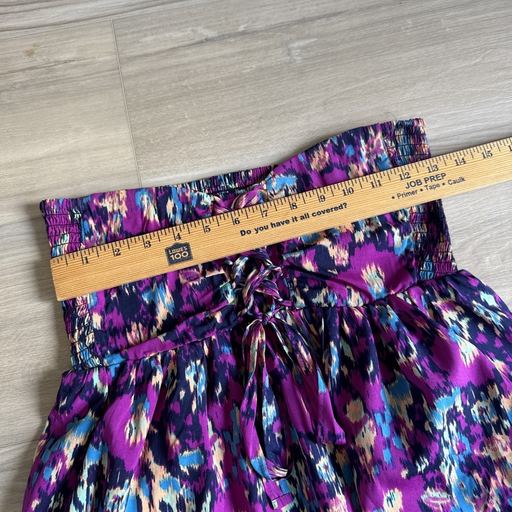 O'Neill Oneill Purple Blue Floral Print Strapless Midi Dress Sz Small - Picture 7 of 11